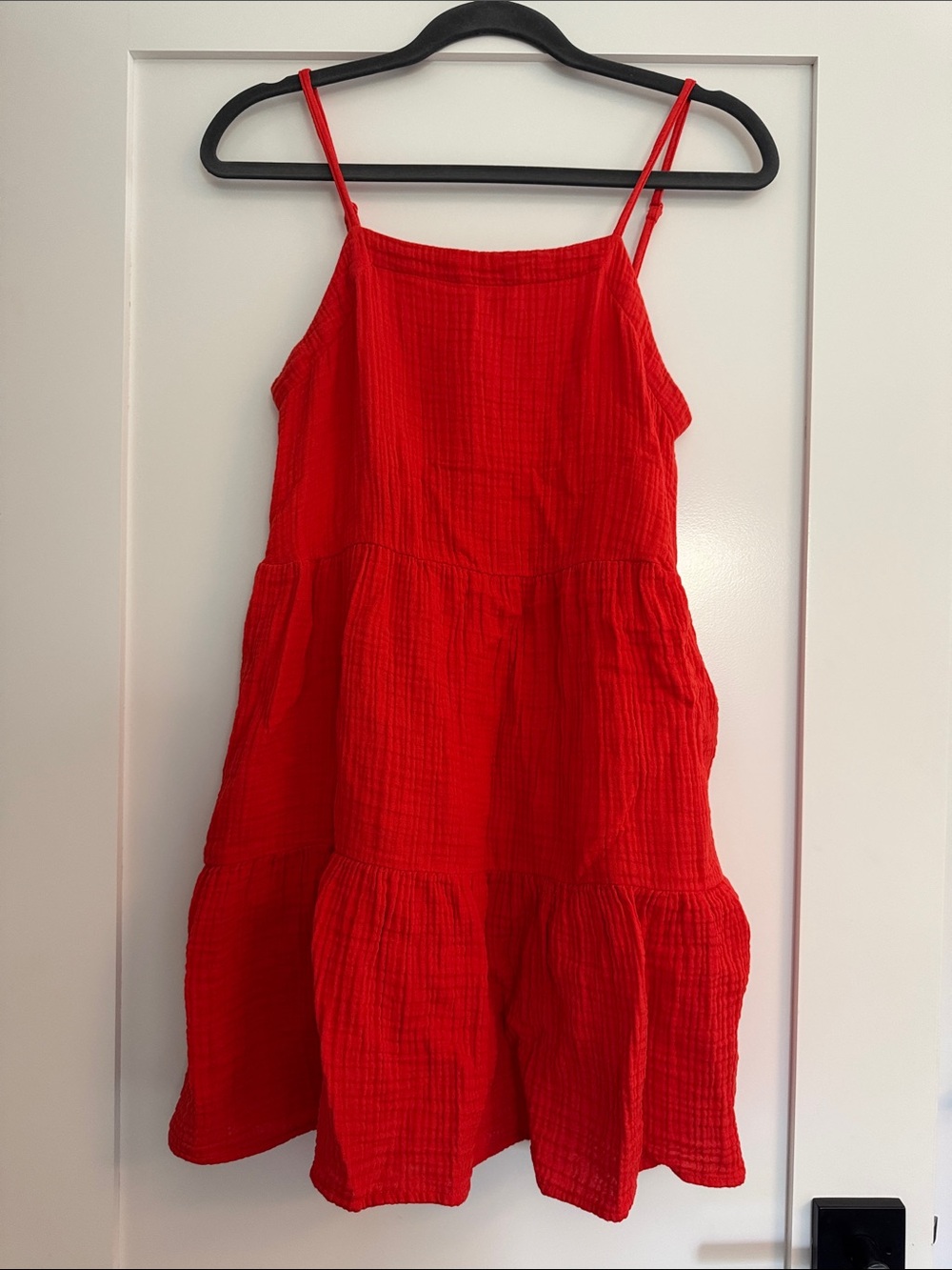 LOFT Red Tiered Swim Coverup Sundress